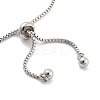 Brass Pave Clear Cubic Zirconia Flat Round Box Chain Slider Bracelets BJEW-YWC0002-12A-P-3