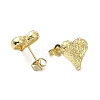 Brass Heart Stud Earrings for Valentine's Day EJEW-Q780-09G-2