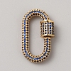 Brass Micro Pave Cubic Zirconia Screw Carabiner Lock Charms FIND-WH0420-114A-1