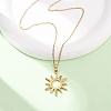 304 Stainless Steel Sun Pendant Cable Chain Necklaces for Men Women NJEW-K308-04A-G-2