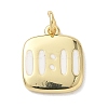 Brass Enamel 11:11 Pendants KK-B155-11G-02-1