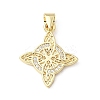 Brass Micro Pave Clear Cubic Zirconia Pendants KK-E799-06A-G-1