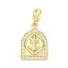 Brass Micro Pave Cubic Zirconia Saint European Dangle Charms KK-D325-27G-05-1