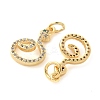 Brass Micro Pave Cubic Zirconia Pendants KK-U056-21G-2