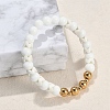 Ion Plating(IP) 304 Stainless Steel & Round Glass Beaded Stretch Bracelets for Women Men BJEW-M046-05G-3