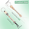 4Pcs 2 Colors Wood and Plastic Beads Keychain Decorationes AJEW-SP0001-40-2