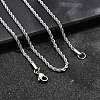 Tarnish Resistant 304 Stainless Steel Rope Chain Necklaces LS-STAS-S029-01-2
