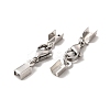 Tarnish Resistant 304 Stainless Steel Lobster Claw Clasps with Cord Ends STAS-H179-02P-2