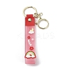 Transparent Rainbow PVC Plastic Wrist Strap Keychains LS-AJEW-M219-01B-G-1