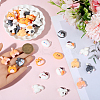 64Pcs 14 Styles Animal Theme Opaque Resin Cabochons CRES-SC0003-20-3