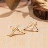 Elegant Crossed Brass & Imitation Pearl Stud Earrings for Women NB4080-1