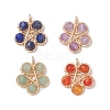 4Pcs 4 Styles Natural Stone Bead Pendants PALLOY-TA00247-1