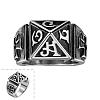 Punk Rock Style 316L Surgical Stainless Steel Square Finger Rings RJEW-BB05842-11-1