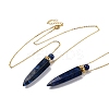 Dyed Natural Lapis Lazuli Bullet Shaped Perfume Bottle Pendant Necklaces G-B089-02G-09-1