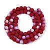 Frosted Opaque Glass Beads Strands GLAA-T032-P6mm-MBB23-2