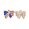 American Flag Style Alloy Enamel Pendants X-ENAM-K067-26-3