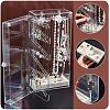 Rectangle Plastic Jewelry Organizer Storage Box with 24 Hooks OBOX-WH0001-06-4
