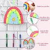 DIY Unfinished Wood Rainbow Wind Chime Kits for Children's Crafts ST-CJ0009-2-3