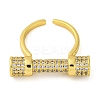 Rack Plating Brass Micro Pave Cubic Zirconia Cuff Rings for Women KK-M021-02G-01-2