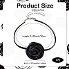 1Pc Fabric French Rose Flower Pendant PU Leather Choker Women's Necklaces NJEW-CL0001-06C-2