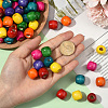 200Pcs Dyed Natural Maple Wood Beads WOOD-SP0001-64-4