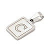 304 Stainless Steel Pave Natural White Shell Pendants STAS-S130-03P-C-2