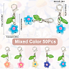 50Pcs Flower Handmade Polymer Clay Pendant Decorations HJEW-SC0001-66-2