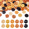 90Pcs 6 Colors 2-Hole Wood Flower Buttons BUTT-TA0001-40D-1