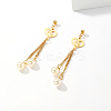 Retro Heart Tassel 201 Stainless Steel Stud Earrings LE0057-4