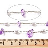 Handmade Dyed Natural Quartz Crystal and ABS Imitation Pearl Beaded Chains CHS-P019-07G-A-2