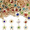 60Pcs Rack Plating Eco-Friendly Iron Rhinestone Pendants IFIN-YW0003-91-2