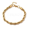 304 Stainless Steel Rope Chain Bracelets for Women BJEW-B140-03G-4