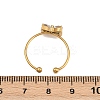 Bowknot 304 Stainless Steel with Clear Cubic Zirconia Cuff Rings for Women RJEW-G362-01G-3