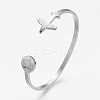 Tarnish Resistant 304 Stainless Steel Cuff Bangles LS-BJEW-N0028-02P-1