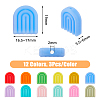36Pcs 12 Colors Silicone Beads SIL-DC0001-26-2