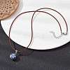 Natural Blue Spot Jasper Round Pendant Necklaces NJEW-JN04478-03-2