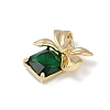 Christmas Theme Brass Rhinestone Pendants KK-Z065-09G-02-2