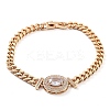 Cubic Zirconia Link Bracelet with Golden Brass Curb Chains BJEW-C055-06C-G-1
