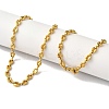 Ion Plating(IP) 304 Stainless Steel Coffee Bean Chain Necklaces for Women or Men NJEW-A029-01A-G-2
