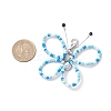 3Pcs Glass Seed Beads Butterfly Pendant Decorations HJEW-JM03352-5