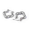 Non-Tarnish 304 Stainless Steel Flower Hoop Earrings for Women LS-EJEW-I284-13P-2