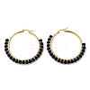 Beaded Hoop Earrings EJEW-JE03830-04-4