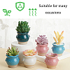  6Pcs 6 Colors Mini Ceramic Succulent Planter Pots BOTT-NB0001-03-4