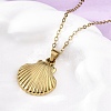 Shell Shape 304 Stainless Steel Pendant Necklaces NJEW-M096-20G-1