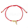 Heart & Cross Brass Charm Couple Bracelets JE3828-1-1