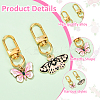 10Pcs 10 Styles Alloy Enamel Butterfly with Flower Pendant Decorations HJEW-YW00152-3