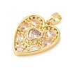 Valentine's Day Brass Pave Clear Cubic Zirconia Pendants CU-H001-01G-2