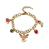 Christmas Theme 304 Stainless Steel Charm Bracelets for Women BJEW-Z142-04G-2