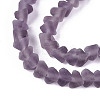 Frosted Transparent Glass Beads Strands GLAA-N016-4mm-02-3