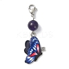 Butterfly Alloy Enamel Pendant Decorations HJEW-JM01191-2